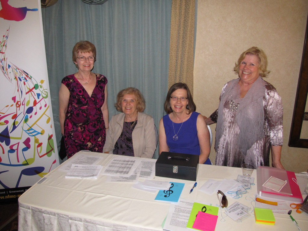 Volunteers at the registration table on August 7